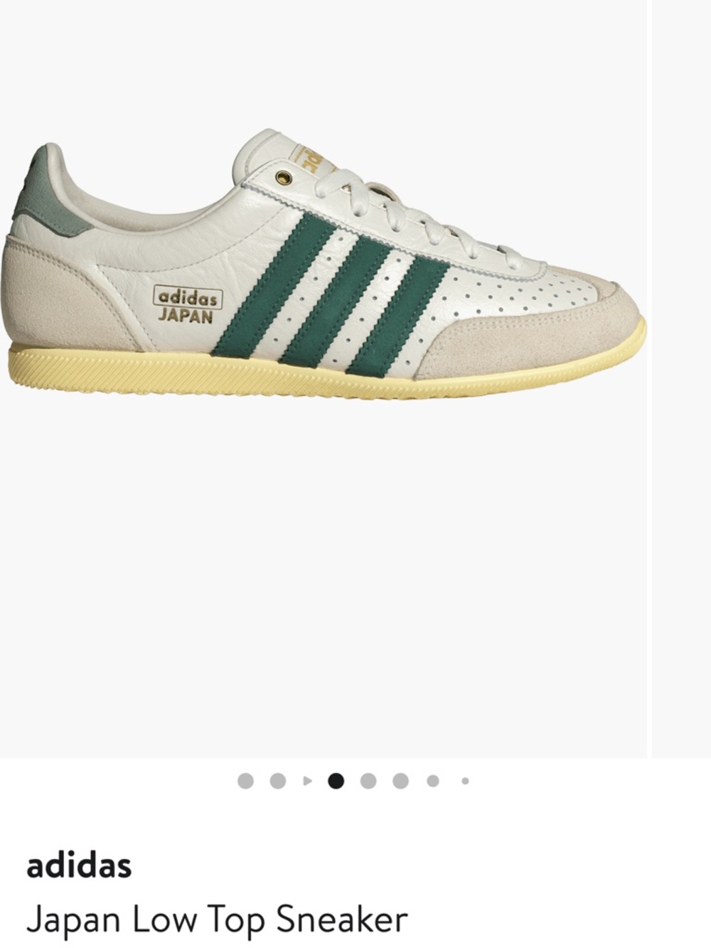 adidas Japan Leather Sneakers in Off, Green & Cream Never Worn forgot to return - Picture 5 of 5